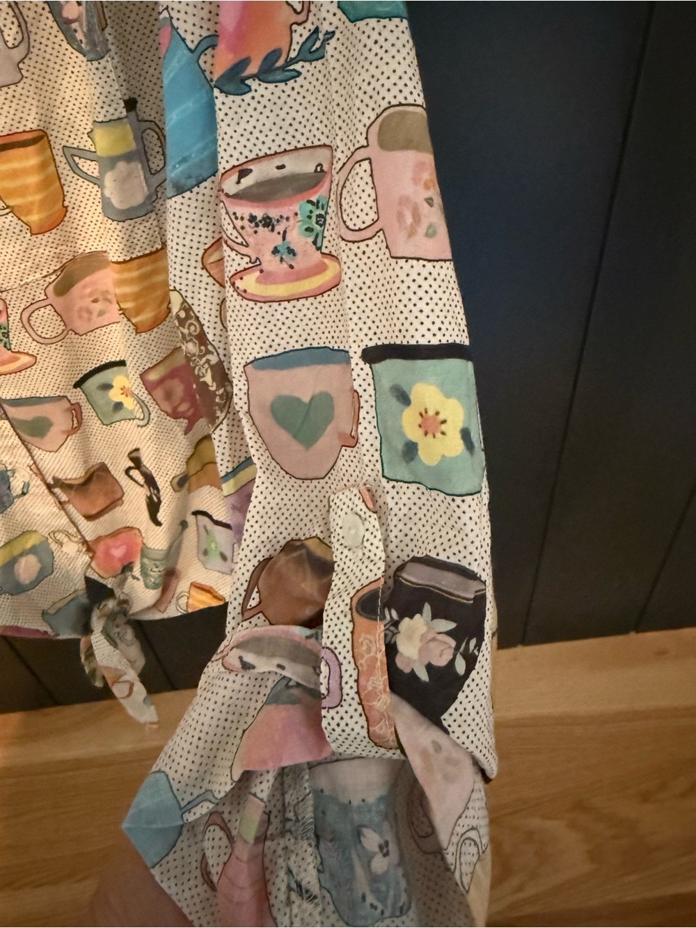 ☕️ NEW Natural Life It’s The Little Things Colorful Mug Print Button-Up Shirt - Picture 3 of 9